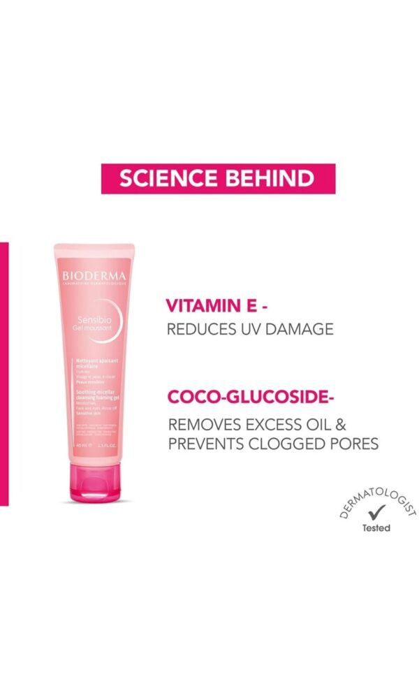 BIODERMA Sensibio Gel Moussant Face Wash  (45 ml) - Image 2