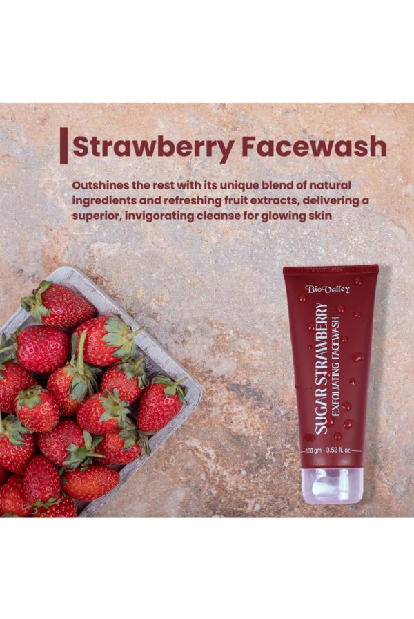 Biovalley Sugar Strawberry Exfoliating Face Wash  (100 ml) - Image 3
