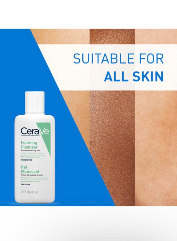 CeraVe Foaming Cleanser Face Wash For Oily Skin (88ml) - Image 7
