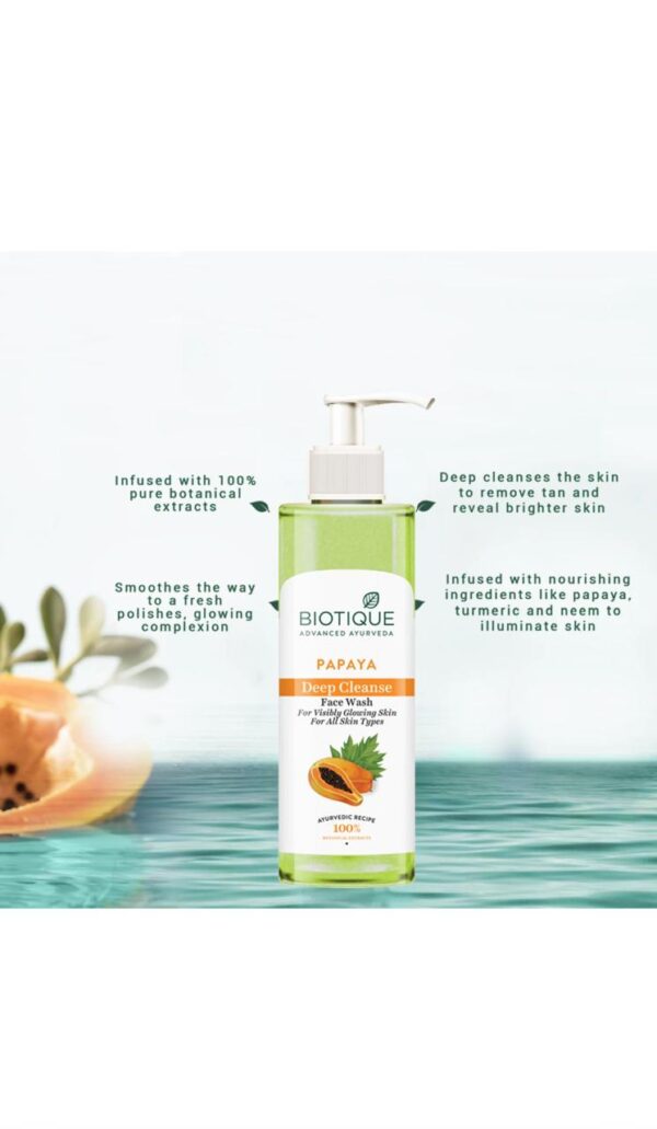 BIOTIQUE Papaya Deep Cleanse Face Wash  (200 ml) - Image 3