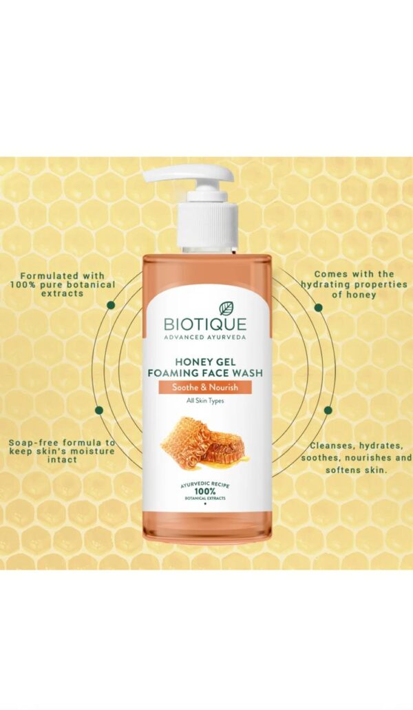 BIOTIQUE Honey Gel Foaming Face Wash  (300 ml) - Image 3