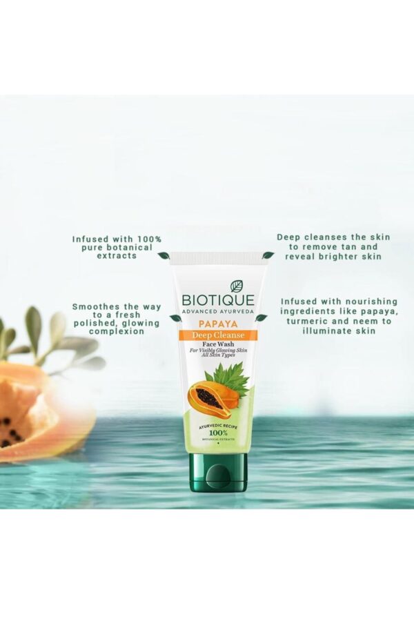 BIOTIQUE Papaya Deep Cleanse Face Wash  (100 ml) - Image 2