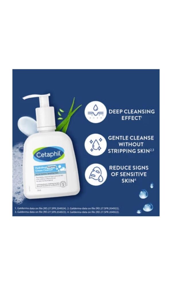 Cetaphil Hydrating Foaming Cream Cleanser  (236ml) - Image 4