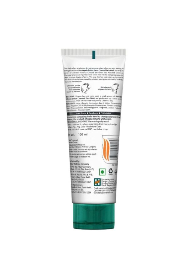 Himalaya Pollution Detox Charcoal Face Wash | Detox&Purifies Skin (100ml) - Image 2