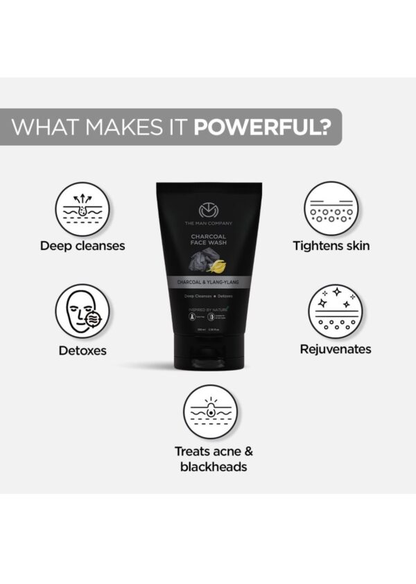The Man Company Activated Charcoal Face Wash (100ml) - Image 3