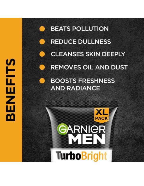 Garnier Men Turbo Bright Face Wash (150g) - Image 4