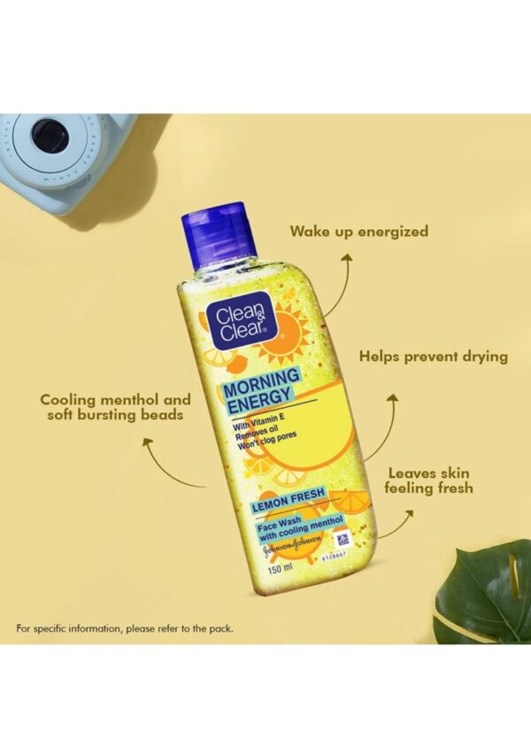 Clean & Clear Morning Energy Lemon Fresh Face Wash - for Oily Skin (50ml) - Image 2
