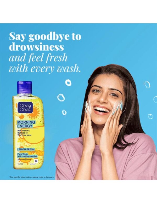 Clean & Clear Morning Energy Lemon Fresh Face Wash - for Oily Skin (50ml) - Image 3