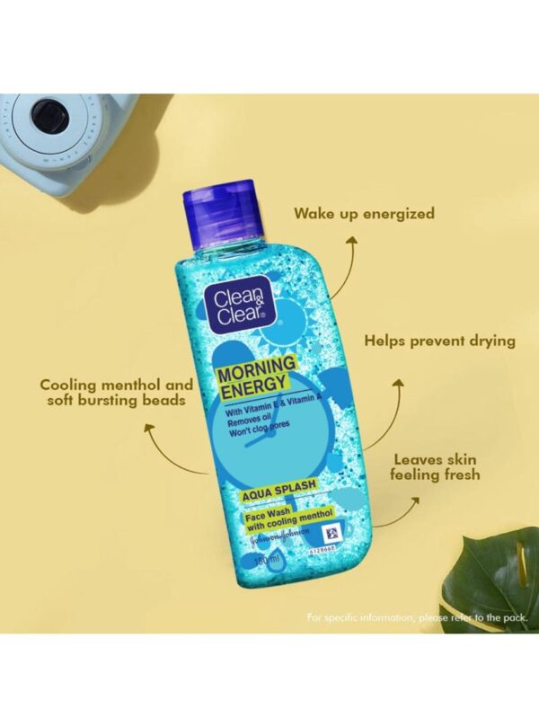 Clean & Clear Morning Energy Aqua Splash Face Wash (50ml) - Image 2