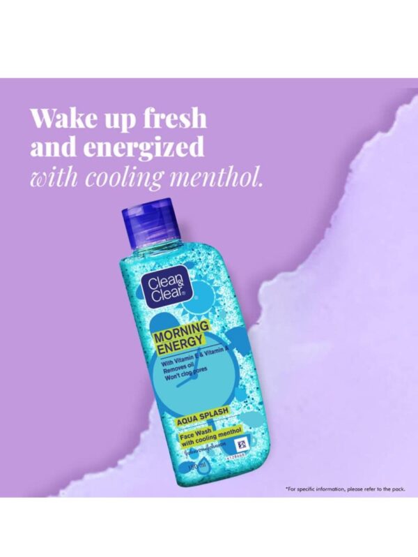 Clean & Clear Morning Energy Aqua Splash Face Wash (50ml) - Image 3