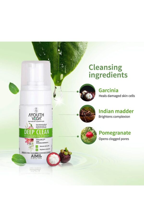 Ayouthveda Deep Clean Foaming Face Wash (100ml) - Image 4