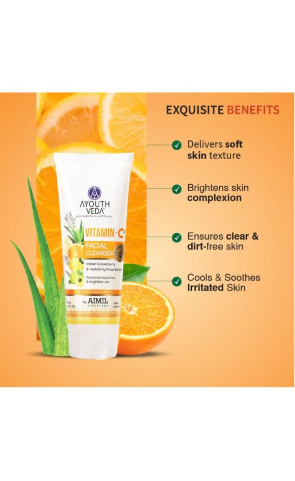 Ayouthveda Vitamin-C Facial Cleanser (100 g) - Image 3