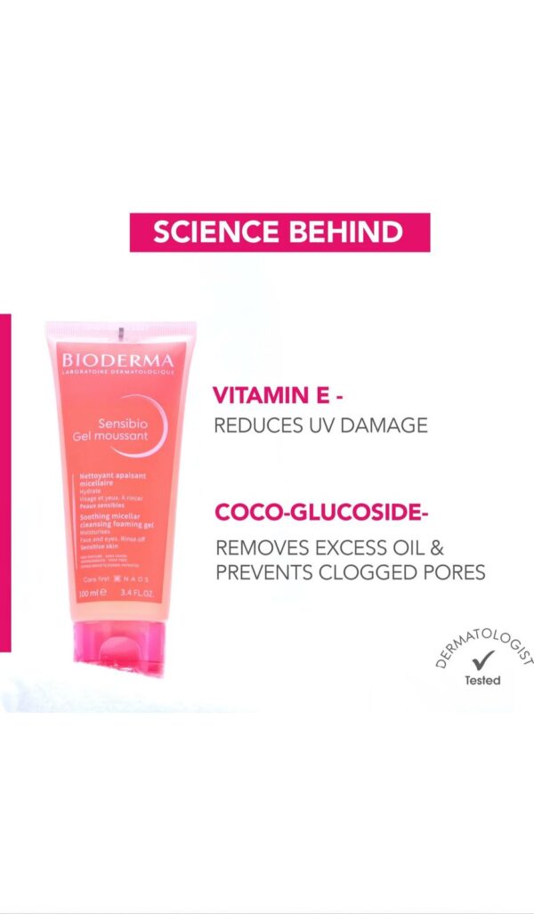 Bioderma Sensibio Gel Moussant Free Cleanser (100ml) - Image 2