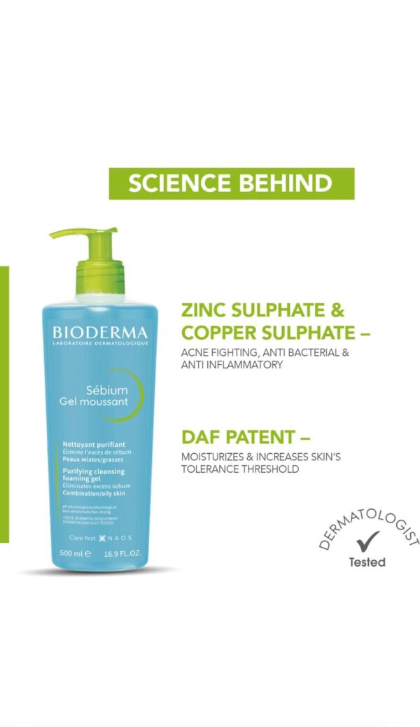 Bioderma Cleanser - Sebium Gel Moussant (500ml) - Image 2