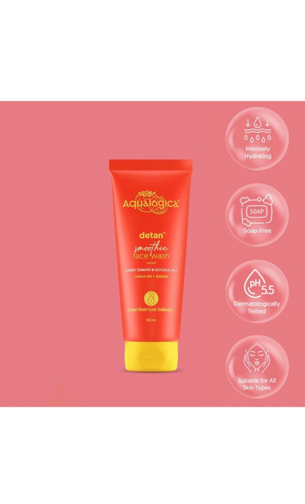 Aqualogica Detan+ Smoothie Face Wash for Tan removal (100ml) - Image 2