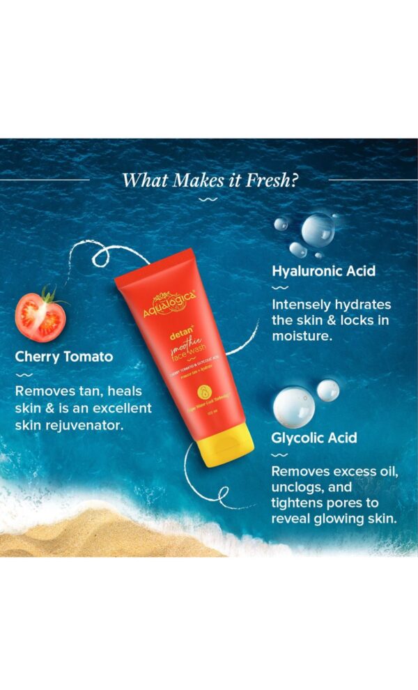Aqualogica Detan+ Smoothie Face Wash for Tan removal (100ml) - Image 3
