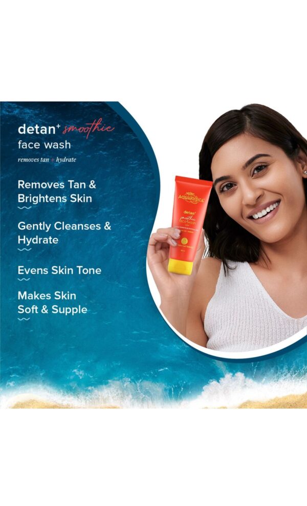 Aqualogica Detan+ Smoothie Face Wash for Tan removal (100ml) - Image 4