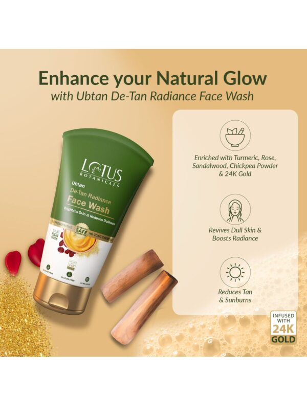 Lotus Botanicals Ubtan De-Tan Radiance Face Wash (100ml) - Image 3