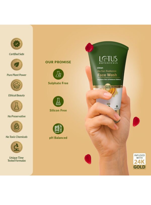 Lotus Botanicals Ubtan De-Tan Radiance Face Wash (100ml) - Image 4