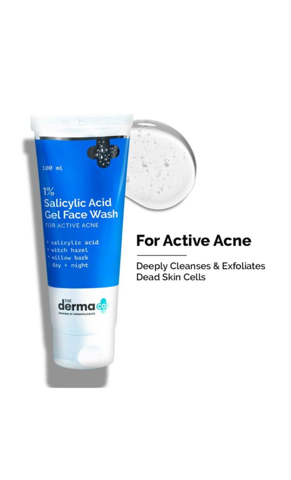 The Derma Co 1% Salicylic Acid Face Wash for Active Acne (100ml)