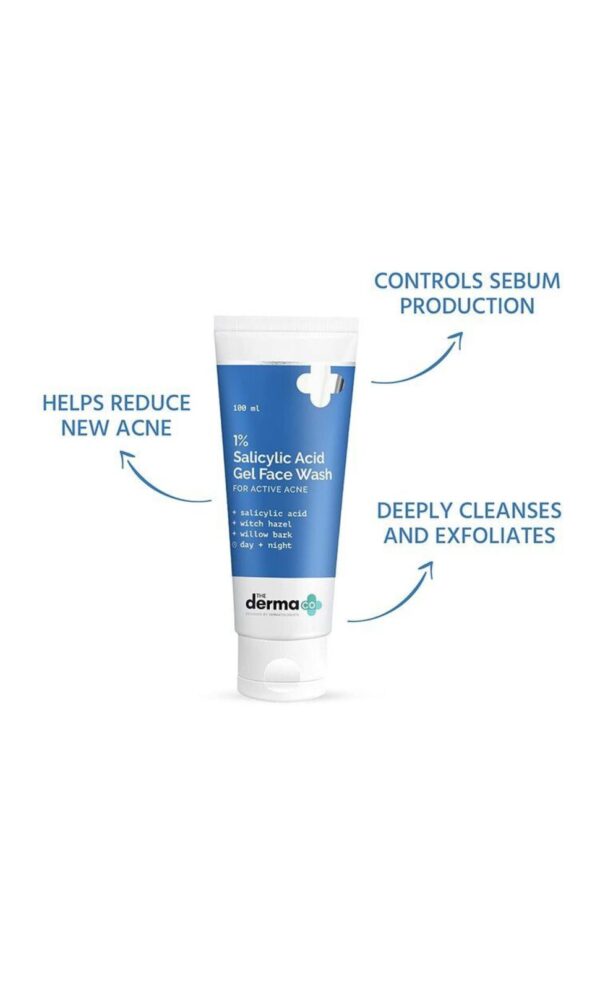 The Derma Co 1% Salicylic Acid Face Wash for Active Acne (100ml) - Image 3