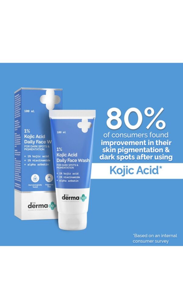 The Derma Co 1% Kojic Acid Face Wash I Reduces Dark Spots & Pigmentation |  (100ml) - Image 2