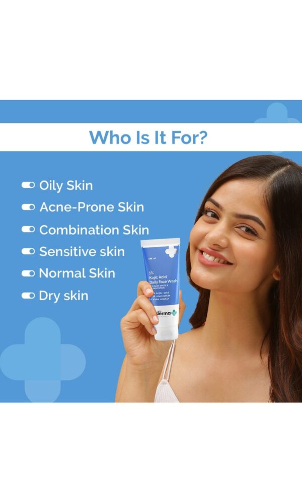 The Derma Co 1% Kojic Acid Face Wash I Reduces Dark Spots & Pigmentation |  (100ml) - Image 3