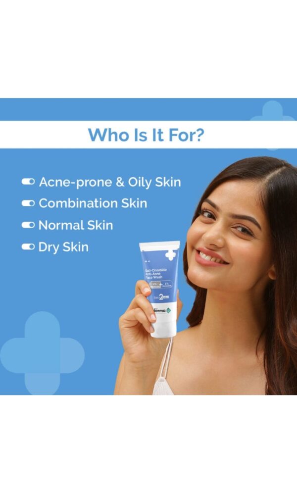 The Derma Co Sali-Cinamide Face Wash with 2% Salicylic Acid & 2% Niacinamide (80ml) - Image 4