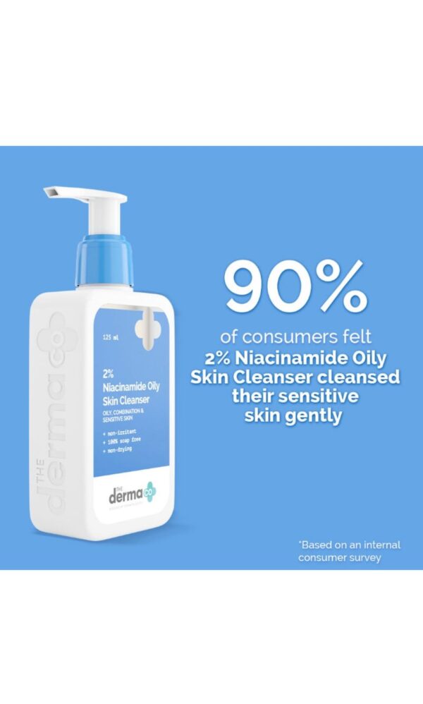 The Derma Co 2% Niacinamide Gentle Skin Cleanser (125ml)- 100% soap free - Image 2