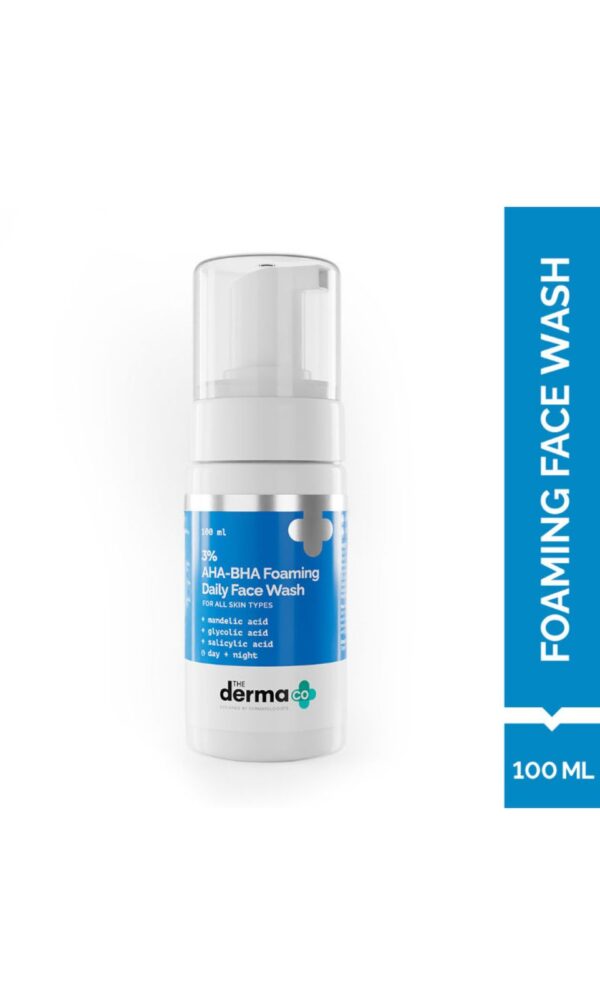 The Derma Co 3% AHA-BHA Foaming Face Wash for Acne Control (100ml) -for all skin types