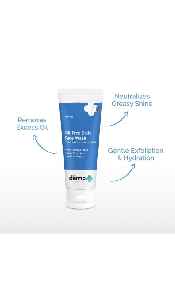 The Derma Co Oil-free Daily Face Wash With Hyaluronic Acid Glycolic Acid (100ml) - Image 2