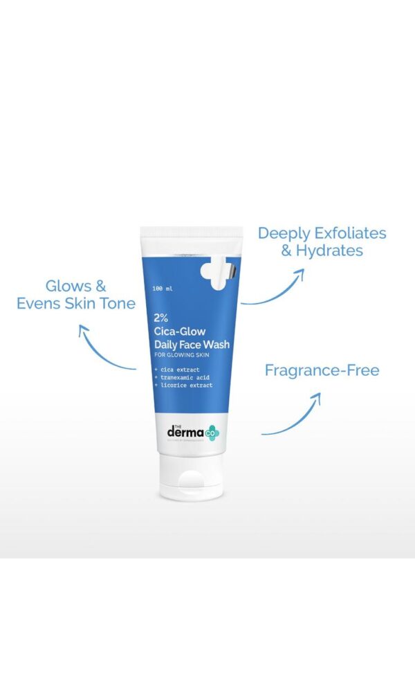 The Derma Co 2% Cica-glow Face Wash For Glowing Skin (100ml) - Image 2