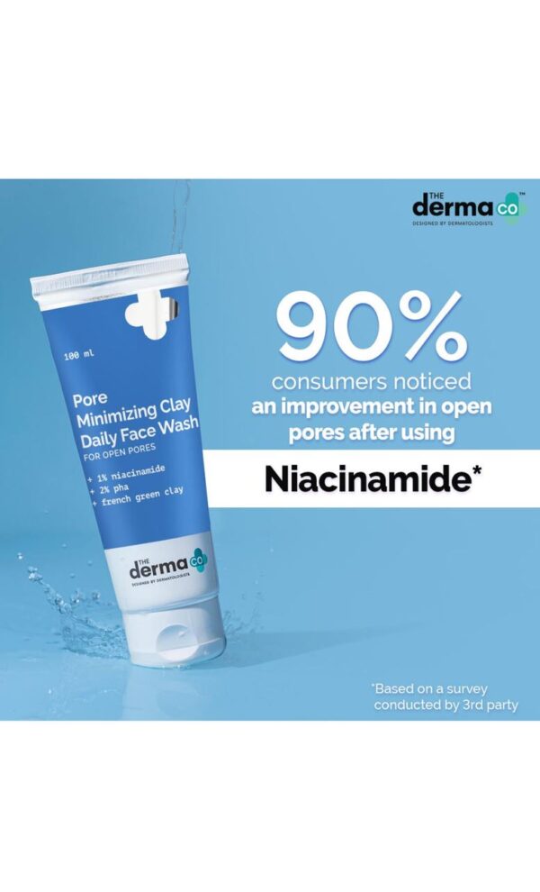 The Derma Co Pore Minimizing Face Wash With Clay, 1% Niacinamide & 2% PHA (100ml) - Image 2