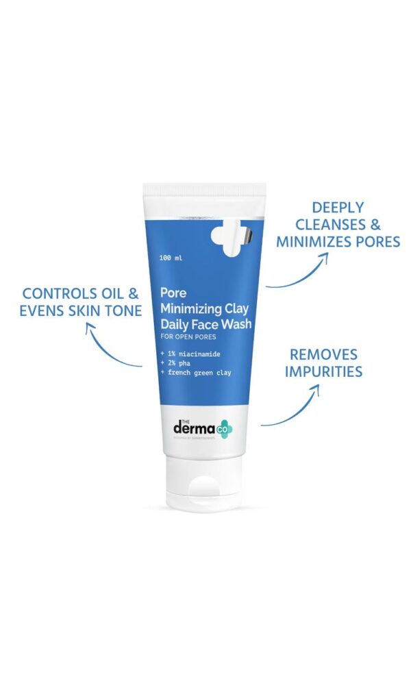 The Derma Co Pore Minimizing Face Wash With Clay, 1% Niacinamide & 2% PHA (100ml) - Image 3