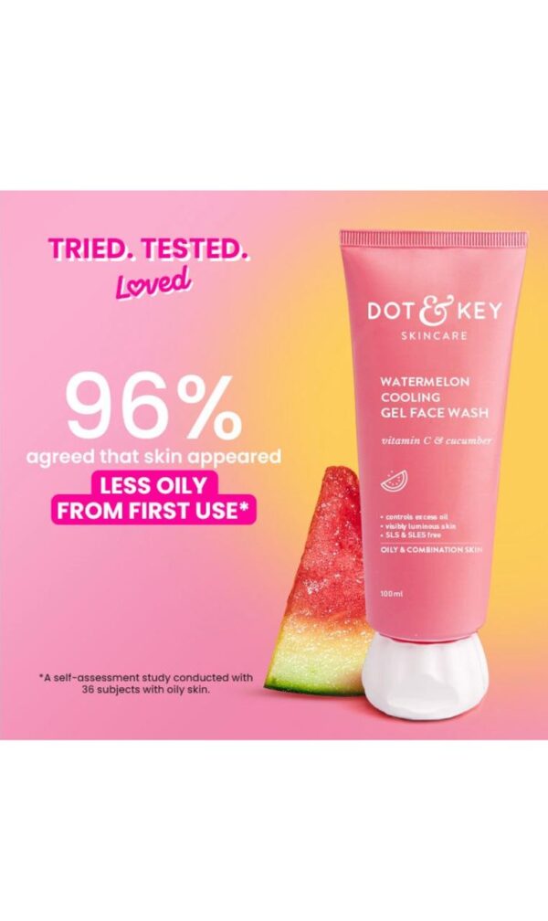 Dot & Key Watermelon & Vitamin C SuperGlow Gel Face Wash For Glowing Skin (100ml) - Image 4