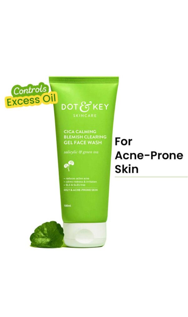 Dot & Key Cica Salicylic & Green Tea Facewash For Acne Prone & Oily Skin (100ml)