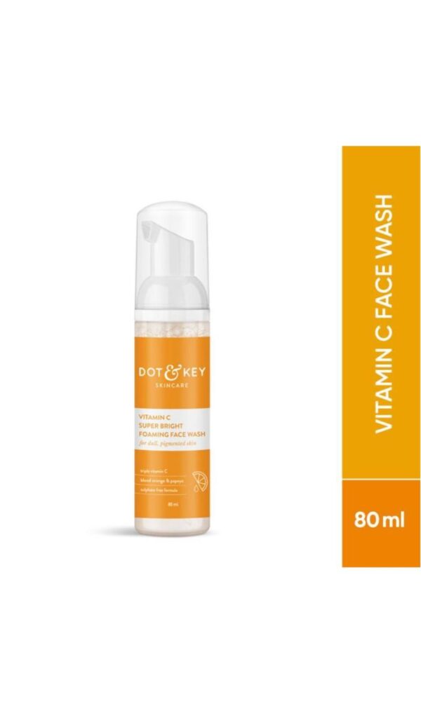 Dot & Key Vitamin C Super Bright Foaming Face Wash For Glowing Skin, Oily & Dry Skin (80ml)